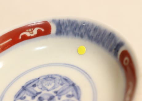 明治前期色絵兎図通り物飯茶碗③少甘手