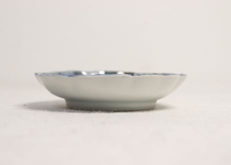 江戸後期染付扇面に草図小皿