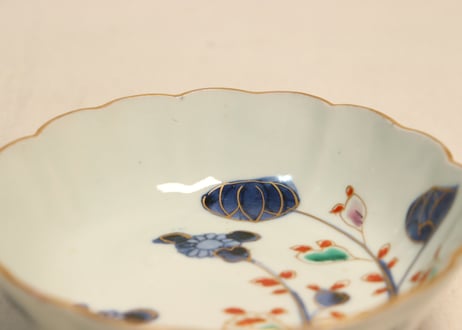江戸後期色絵秋海棠図なます皿①