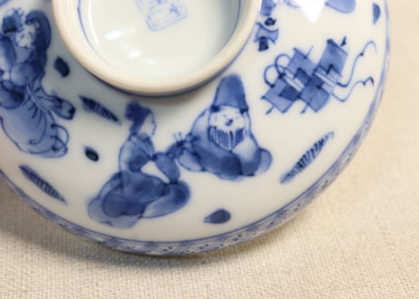 大正~昭和戦前ゴム判七福神図蓋茶碗