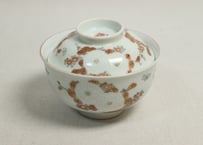 明治前期色絵三方菊図通り物飯茶碗