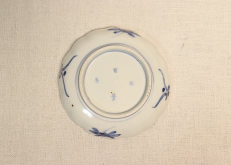 明治前期色絵兎図通り物小皿