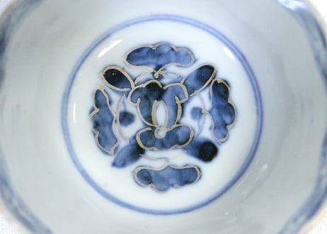 明治前期色絵松竹梅図向付　釉剝げ