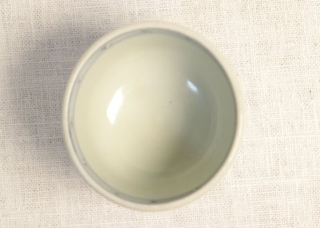 江戸幕末線描き四方花図向付 高台ホツ