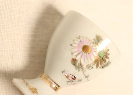 明治後期～大正色絵菊図エッグスタンド