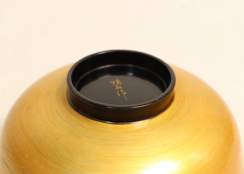 明治～大正内黒金塗蒔絵川辺図吸物椀 | 吉祥寺PukuPuku