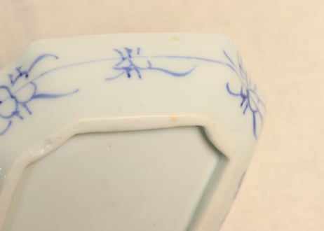 明治前期色絵牡丹図菱型皿