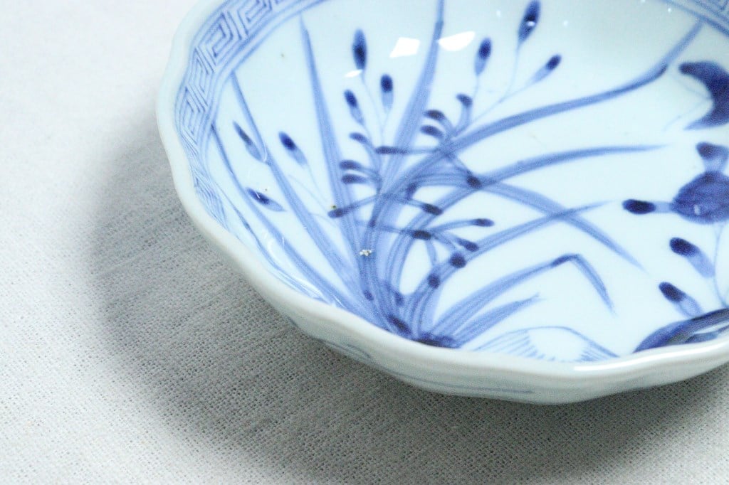 江戸幕末染付春蘭図なます皿 | 吉祥寺PukuPuku