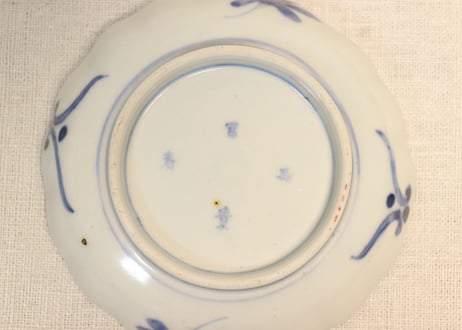 明治前期色絵兎図通り物小皿