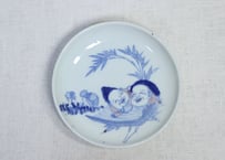 明治後期～大正銅判田植えと恵比寿大黒図5.5寸皿