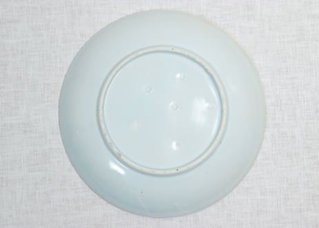 江戸幕末染付山水図9寸皿