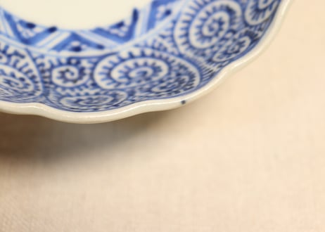 江戸幕末染付蛸唐草図なます皿①