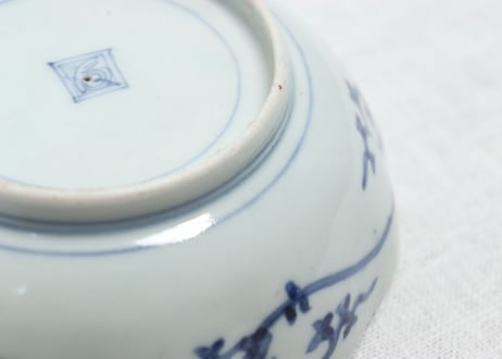 江戸中期染付松竹と山水図なます皿