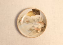 明治前期九谷焼色絵家風景図通り物豆皿②　少甘手