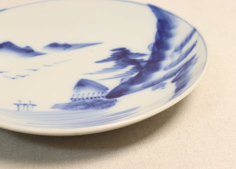 大正～昭和戦前染付山水図7寸皿 | 吉祥寺PukuPuku