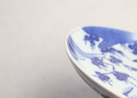 明治前期紙刷唐子図6寸皿