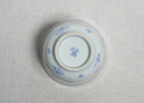 明治後期～大正染付三方に人物図向付