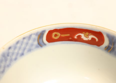明治前期色絵兎図通り物飯茶碗③少甘手