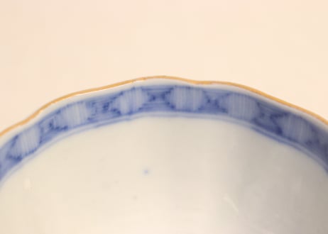 明治前期色絵四君子図通り物向付 少甘手