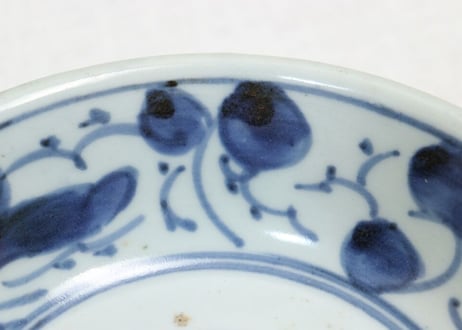 江戸後期青磁染付花図なます皿