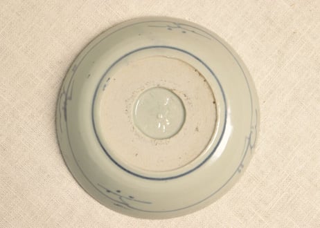 江戸後期染付蛸唐草文なます皿 見込み膨れ,フリモノ