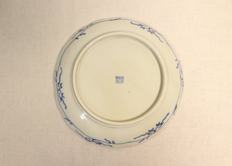 明治前期色絵桐と鳳凰図7寸皿②　ケムリ