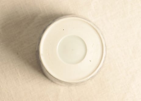 江戸後期染付三方水仙と竹図猪口 小ホツ,カマキズ