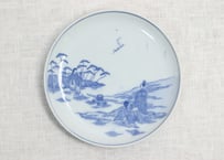 明治後期～大正銅判汐汲み人物図6寸皿
