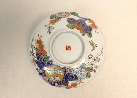 明治前期色絵紫陽花図蒸茶碗