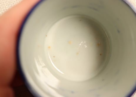 明治前期紙刷唐子図猪口