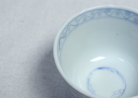 明治後期～大正染付三方に人物図向付