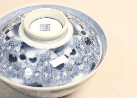 大正～昭和戦前ゴム判松竹梅図飯茶碗