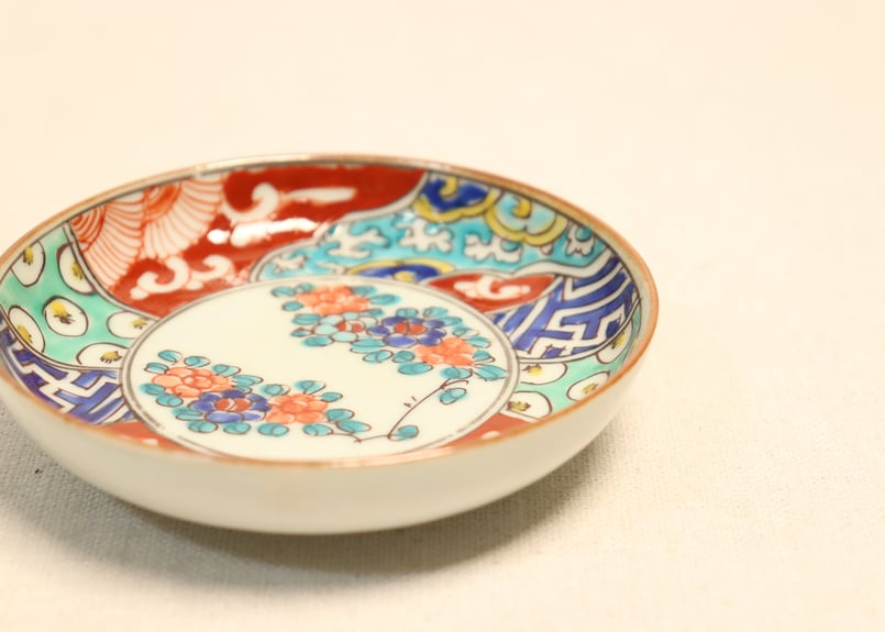 明治前期色絵花と幾何学文小皿① | 吉祥寺PukuPuku
