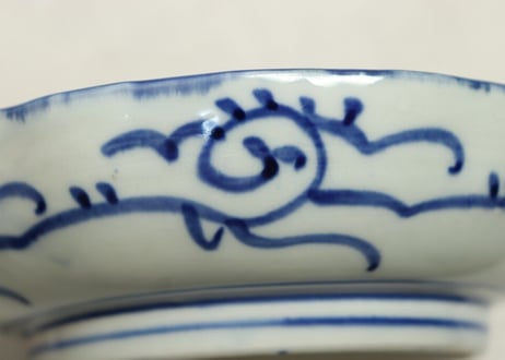明治前期紙刷菊と山水図なます皿