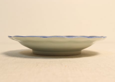 江戸幕末染付杜若図６寸皿