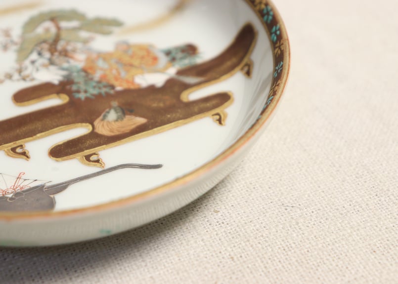 明治前期九谷焼色絵高砂図通り物小皿 | 吉祥寺PukuPuku