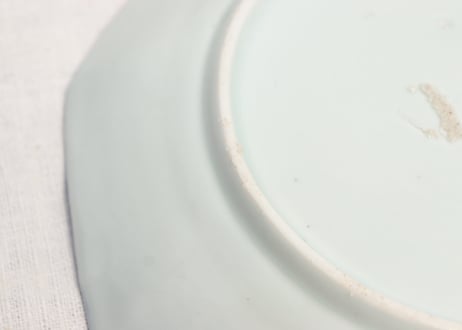 江戸後期染付松竹梅図八角皿③ 小ホツ