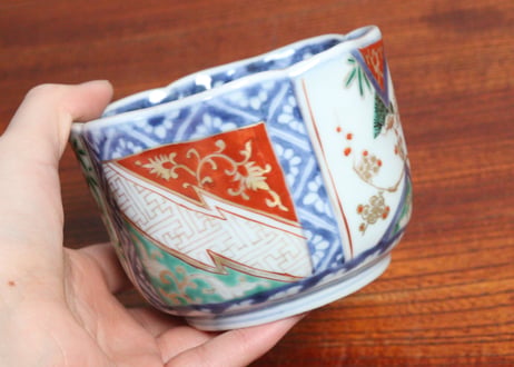 江戸中期色絵松竹梅図角向付　5客組
