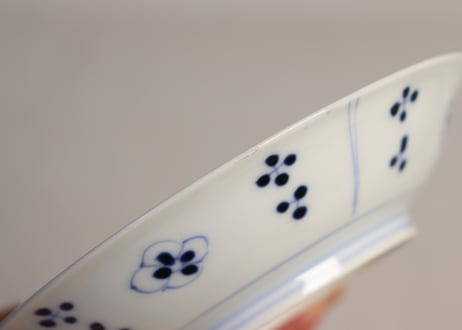 明治後期～大正染付芭蕉図通り物小皿