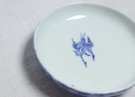 明治後期～大正銅判微塵唐草図蓋茶碗 少甘手