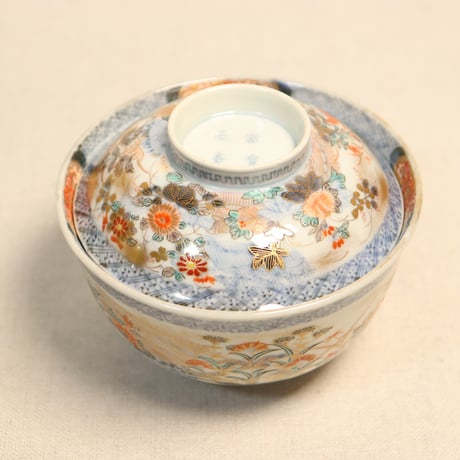 時代物 伊万里焼 蓋茶碗 金彩錦絵 鳳凰鯛絵 五客揃 縁起物 M 古伊万里色絵金彩赤玉瓔珞文富貴長命蓋茶碗9個セット