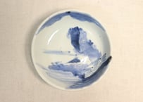 江戸幕末染付山水図春寒鉢②　フリモノ
