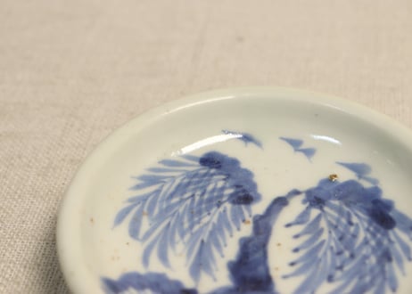 江戸中期染付柳図豆皿①