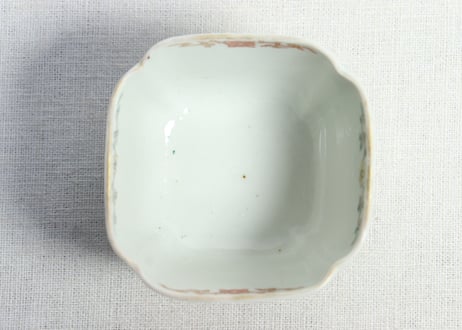 明治前期色絵松竹梅に鶴図角向付 5客組　窯傷有り