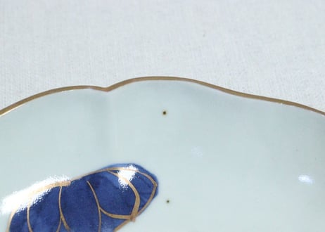 江戸中期色絵秋海棠図7寸皿