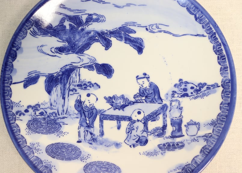 明治前期紙刷唐子図7寸皿 | 吉祥寺PukuPuku