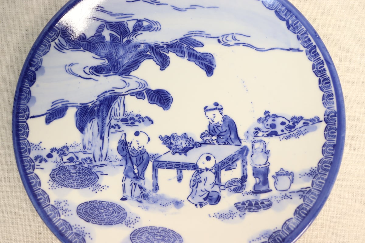 明治前期紙刷唐子図7寸皿 | 吉祥寺PukuPuku