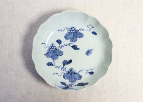 江戸幕末染付山葡萄図なます皿①