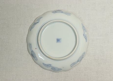 明治前期色絵獅子牡丹と人物図通り物小皿①濃いめ