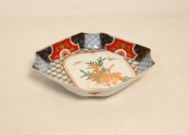 明治前期色絵葡萄図ひし形皿②ノミホツ | 吉祥寺PukuPuku